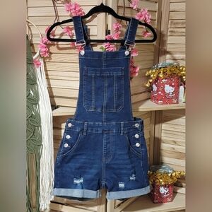 New Denim Overalls with Distressed Details
